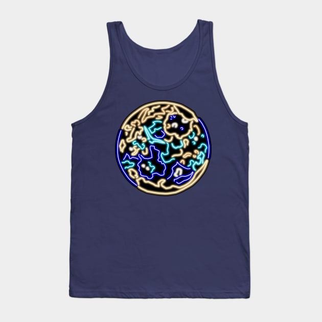 Electric Solar System Spectral Blue Neon Mercury Tank Top by gkillerb